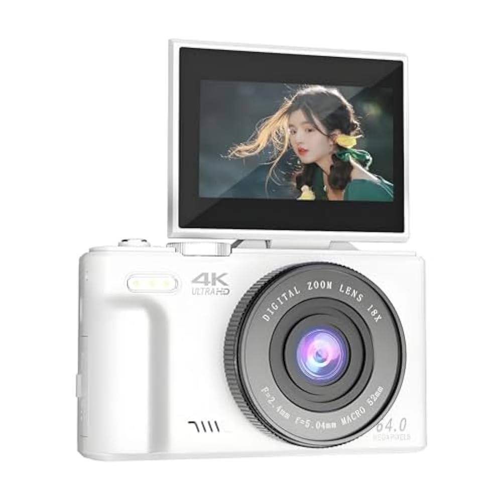 Amazon | 4Kデジタルカメラ、写真撮影用64MP Vlogカメラ、3